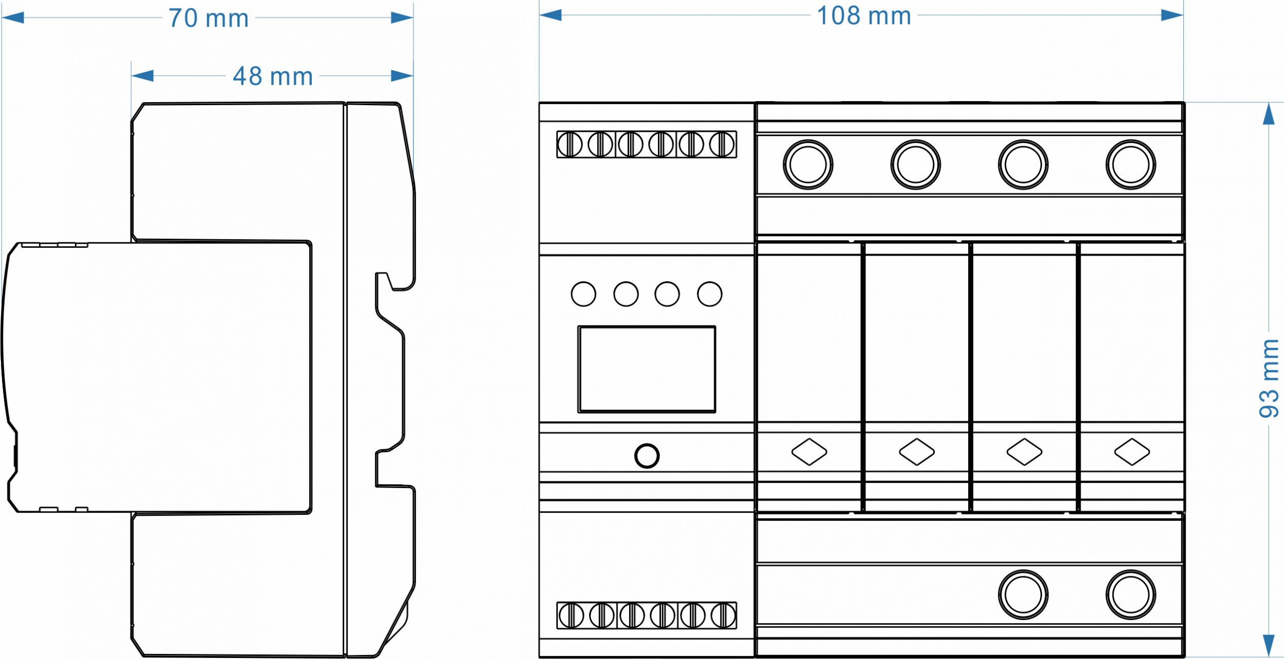 OSPD 4011-3P overall dimensions — width height and depth